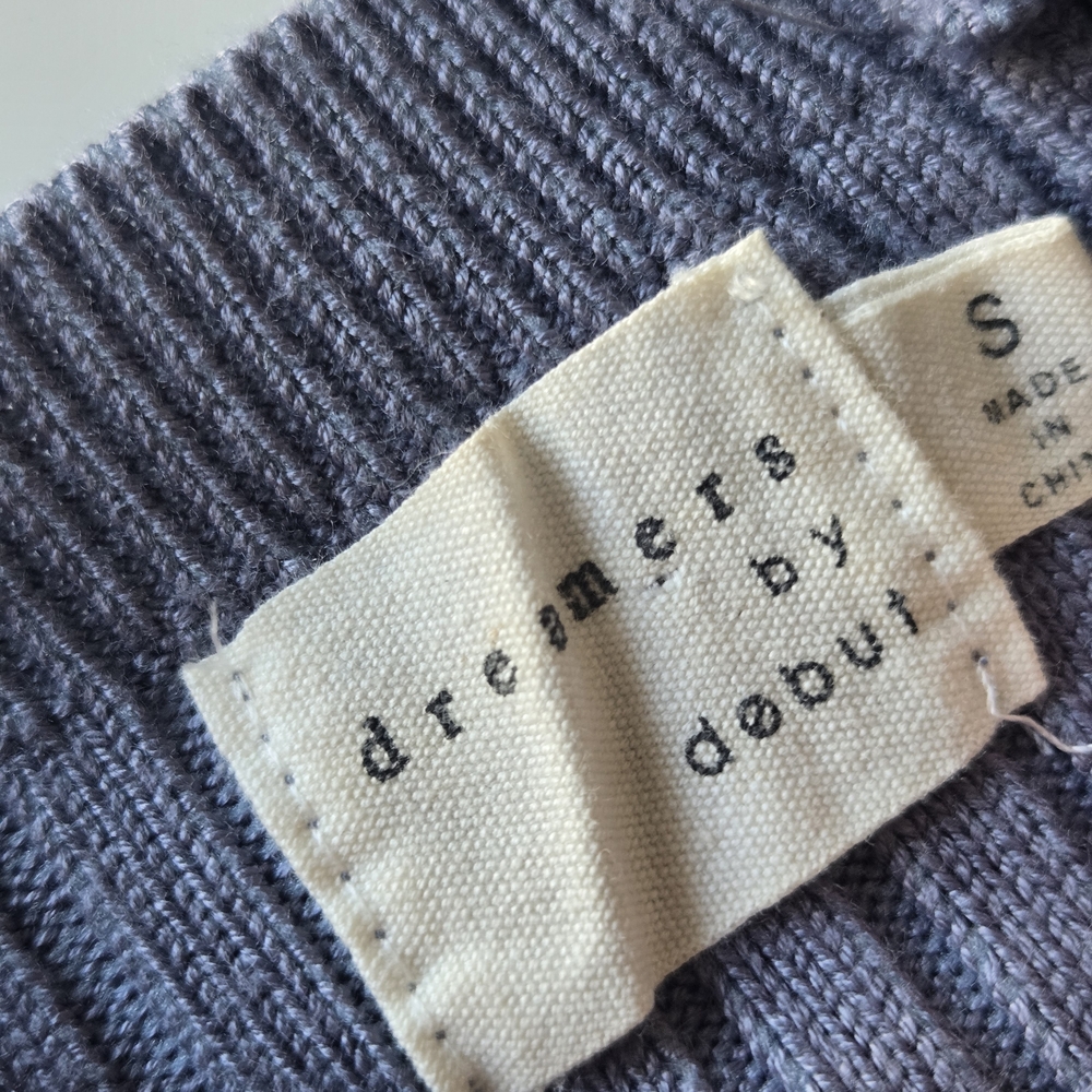 🌺 Dreamer by Debut Criss Cross V Neck Blue Sweater - Picture 9 of 12